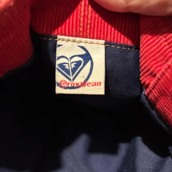 Roxy Tote Bag Y2k Red Corduroy Front and Back Pockets Double Handle Straps Vtg. - Picture 7 of 14